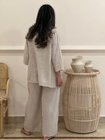 Cardigan linen top with pants (Available in colours)