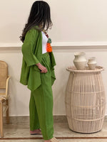 Cardigan linen top with pants (Available in colours)