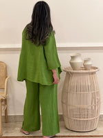 Cardigan linen top with pants (Available in colours)