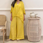 linen top with wide legs pants (Available in colours)