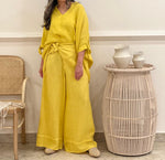 linen top with wide legs pants (Available in colours)