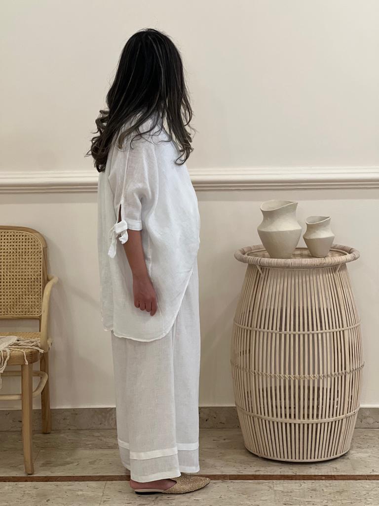 linen top with wide legs pants (Available in colours)