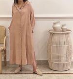 Linen shirt dress (available in colours)