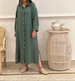 Linen shirt dress (available in colours)