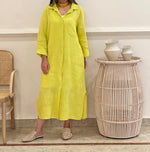 One pocket Linen midi shirt dress (available in colours)