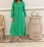 One pocket Linen midi shirt dress (available in colours)