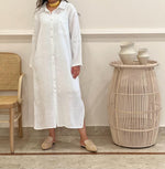 One pocket Linen midi shirt dress (available in colours)