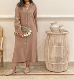 One pocket Linen midi shirt dress (available in colours)