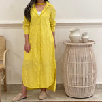 Cotton perforated shirt dress (available in colours)
