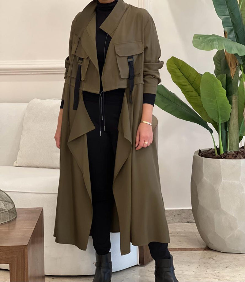 Olive trench coat
