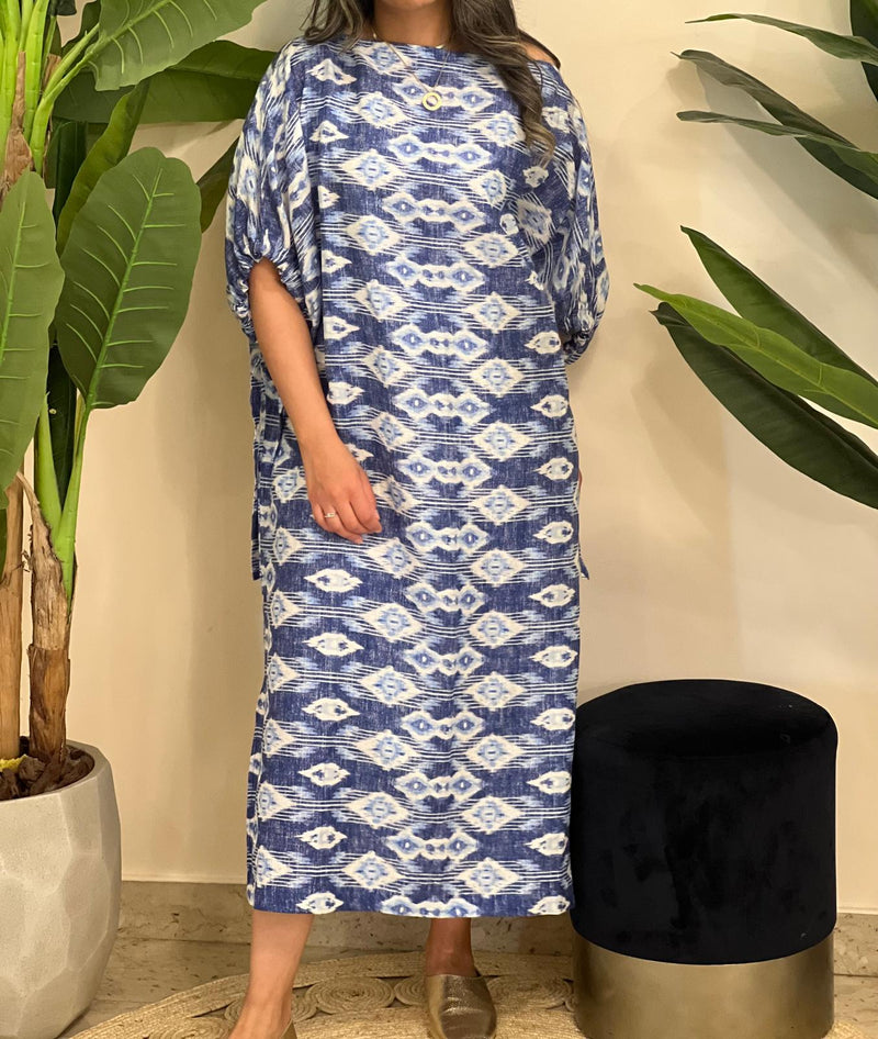 Linen patterned dress