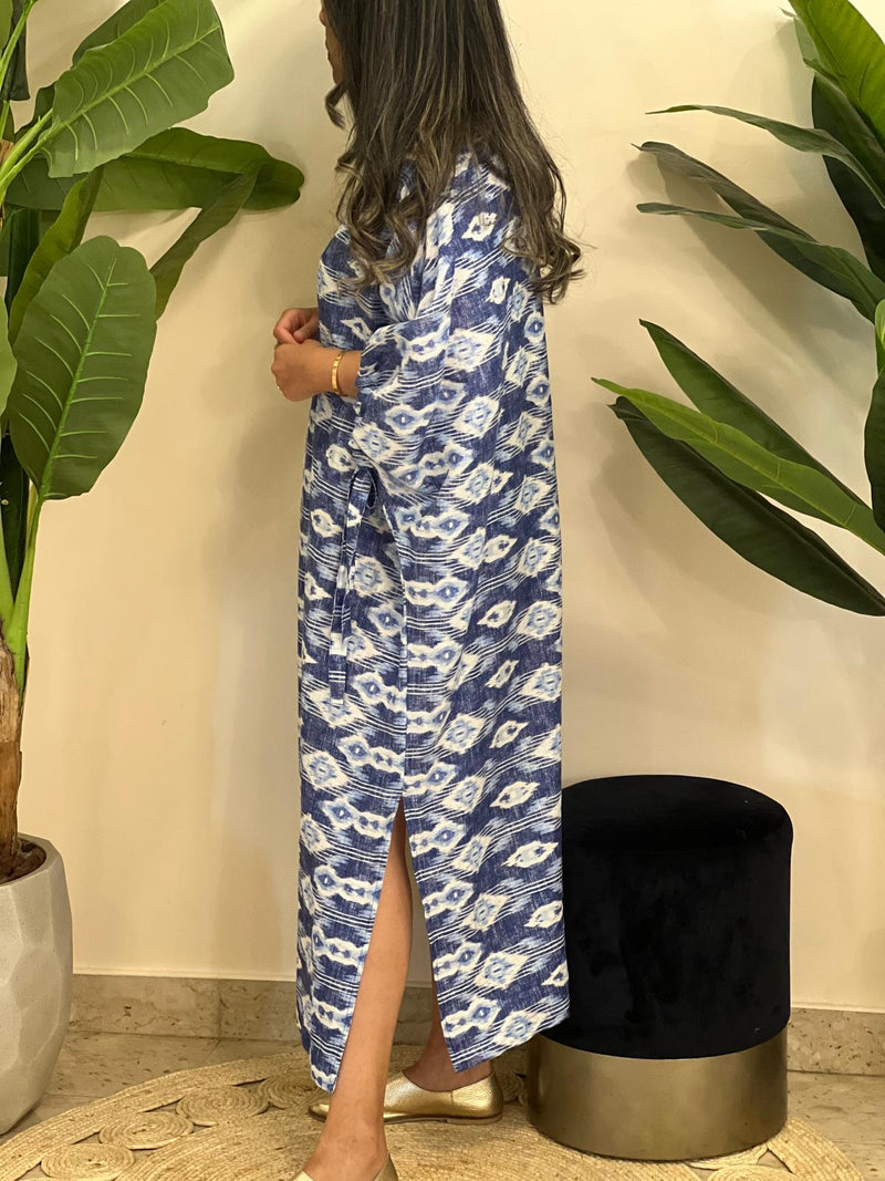 Linen patterned dress