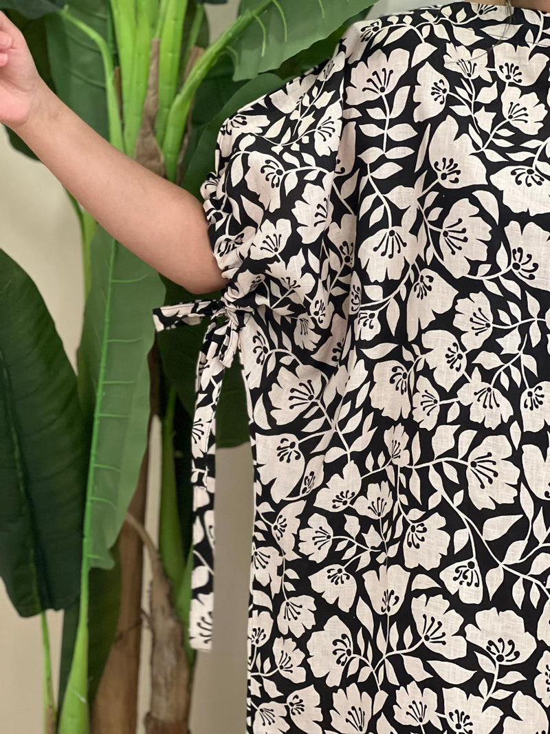 Linen patterned dress
