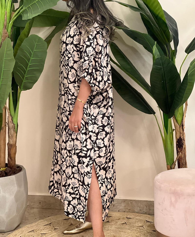 Linen patterned dress
