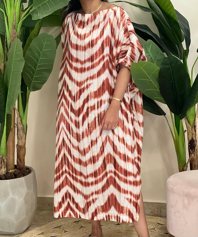 Linen patterned dress