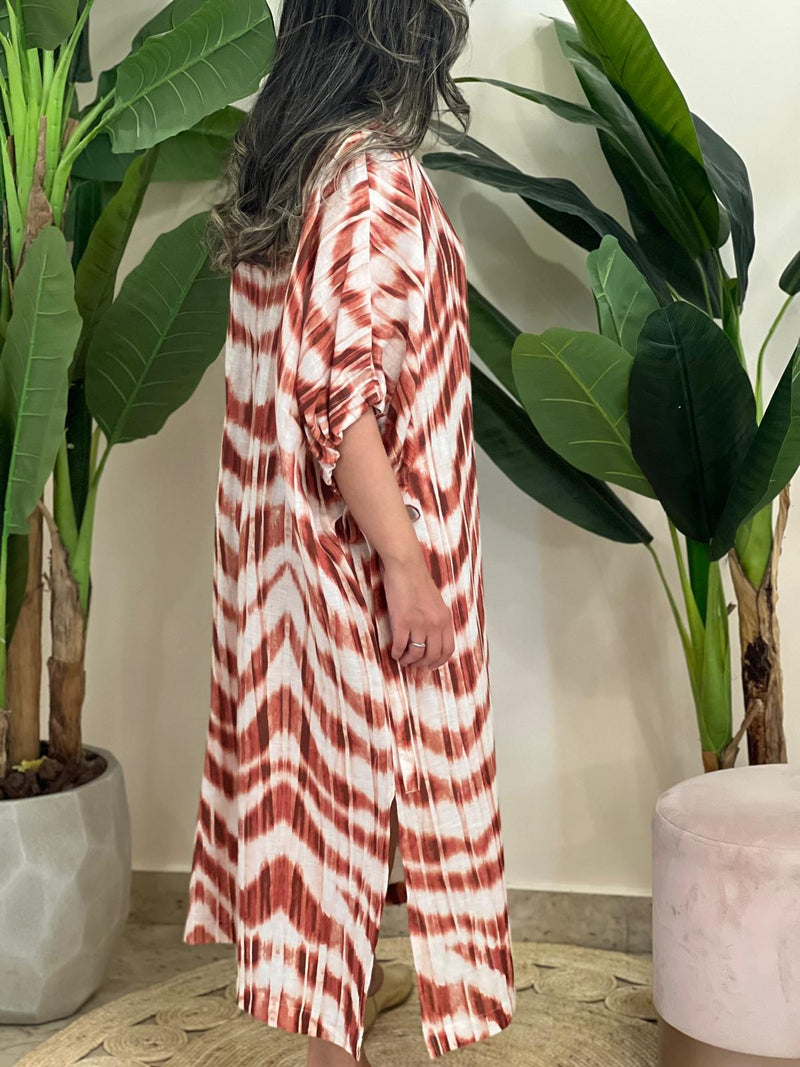 Linen patterned dress