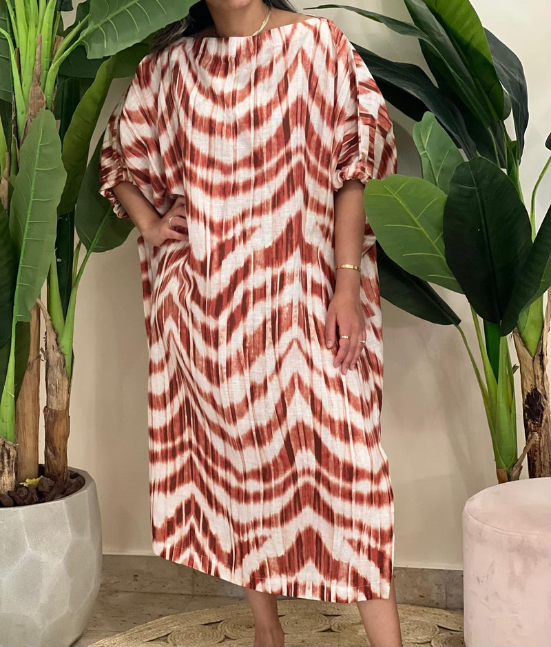Linen patterned dress