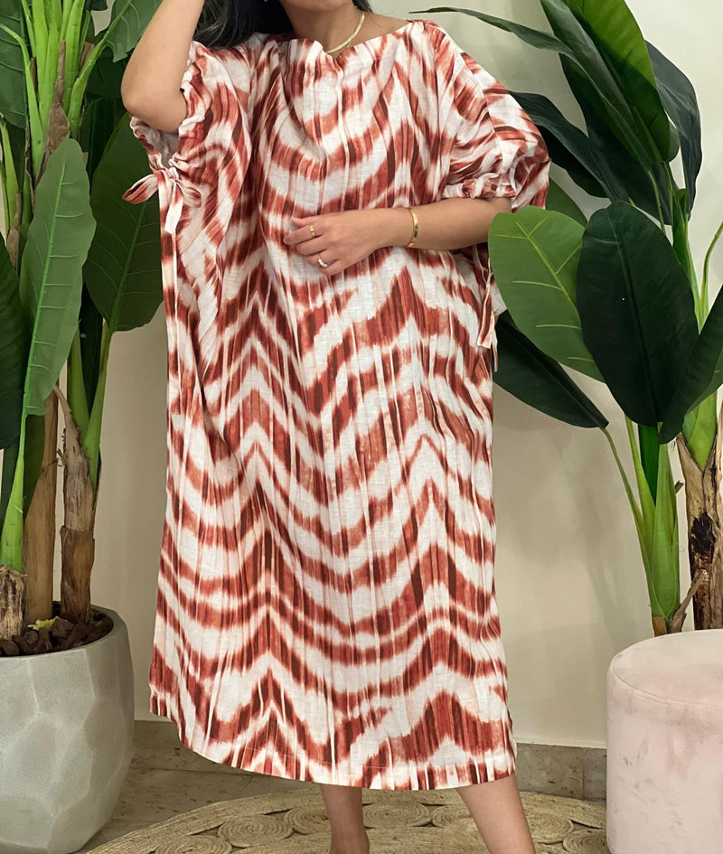 Linen patterned dress