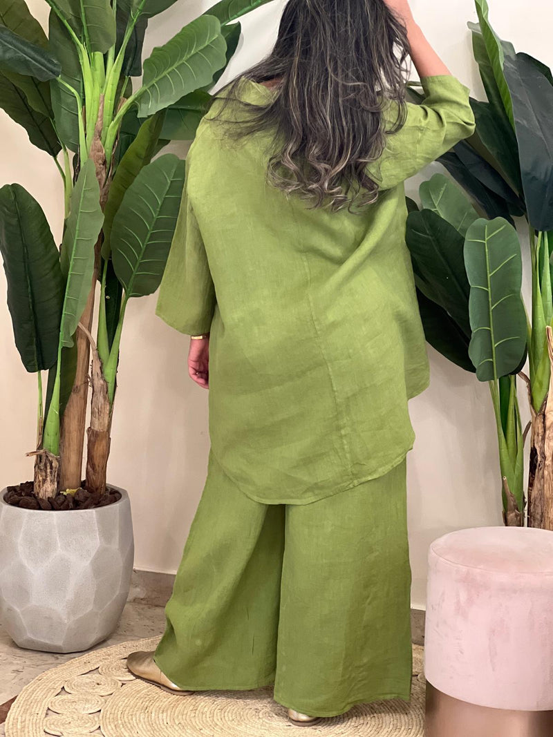 Green linen set