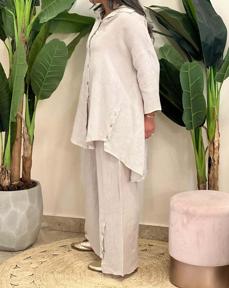 Beige linen set