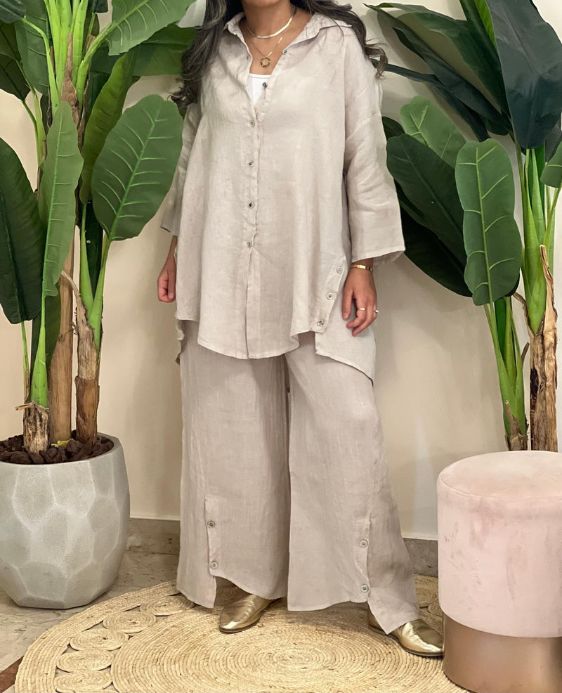Beige linen set