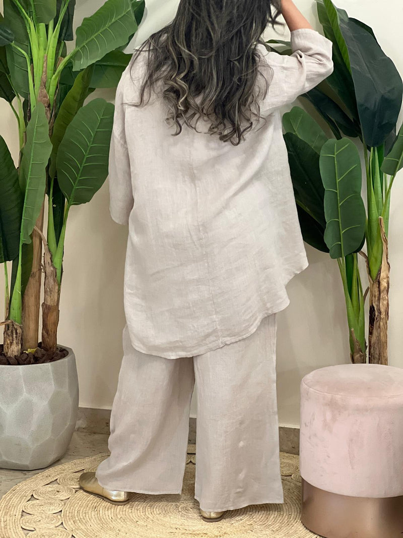 Beige linen set