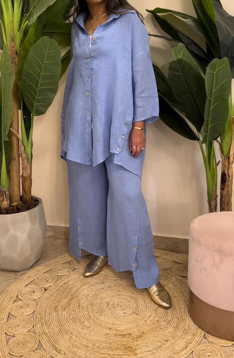 Blue linen set
