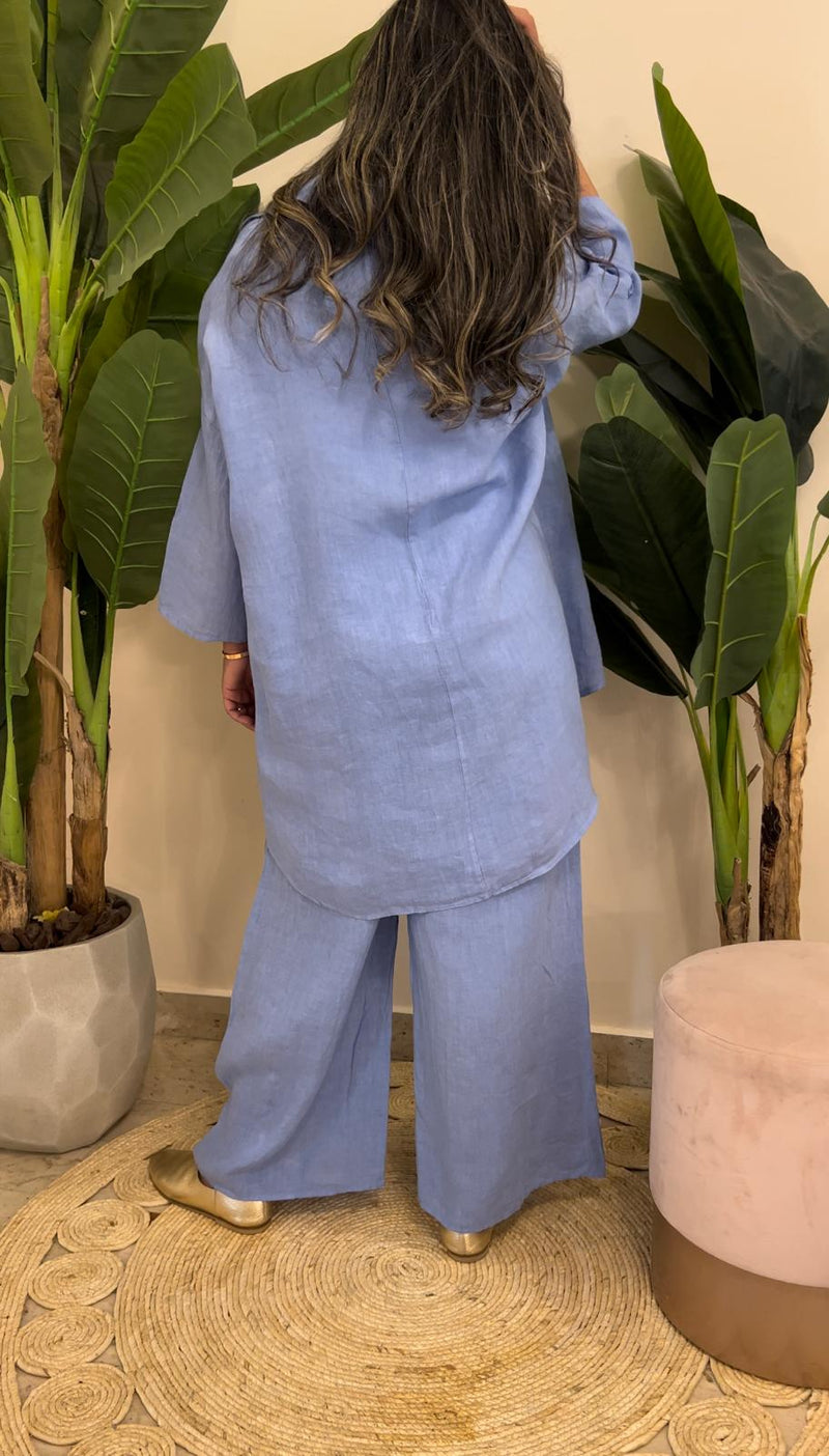 Blue linen set