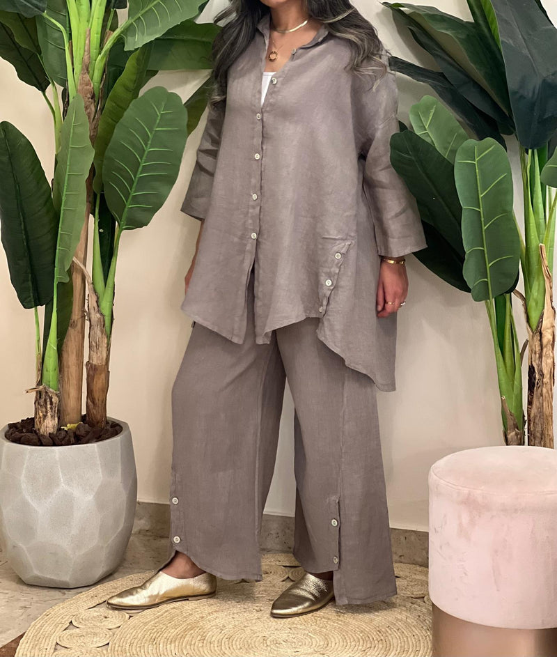 Khaki linen set