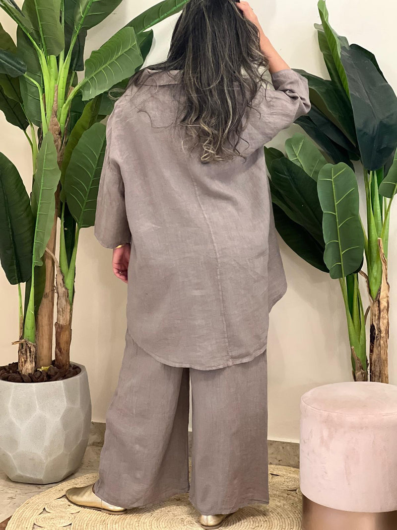 Khaki linen set