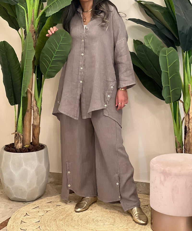 Khaki linen set