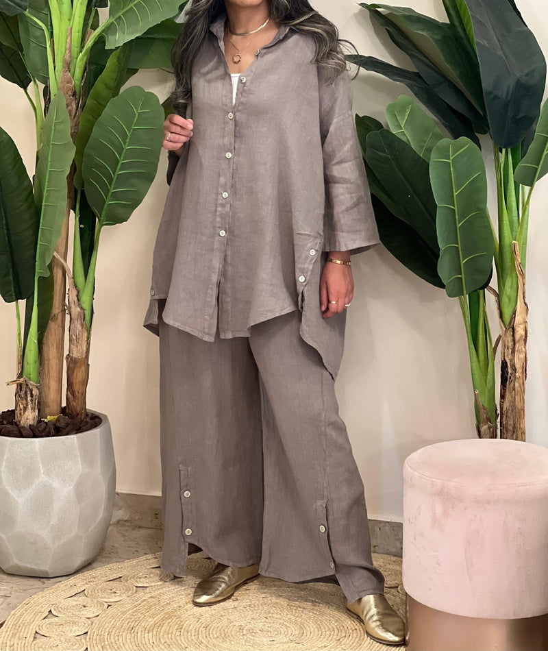 Khaki linen set