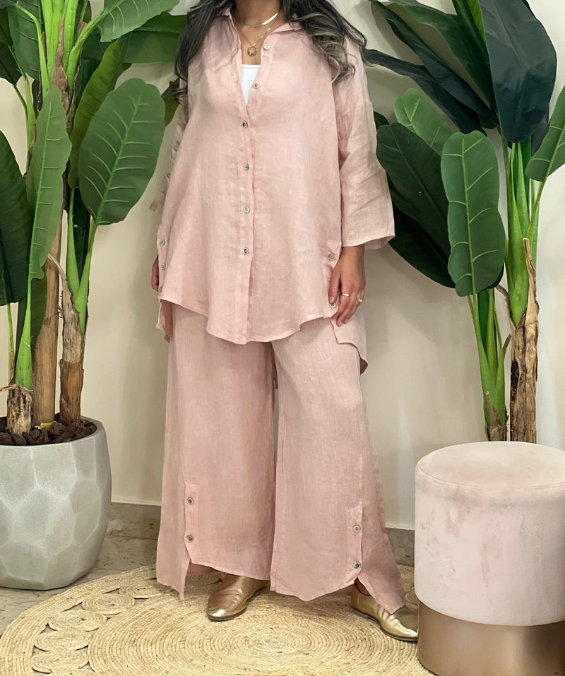 Pink linen set