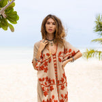 Terracotta embroidery dress