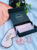 Pink silk travel set