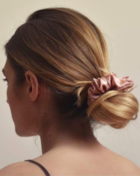Rose gold silk travel set