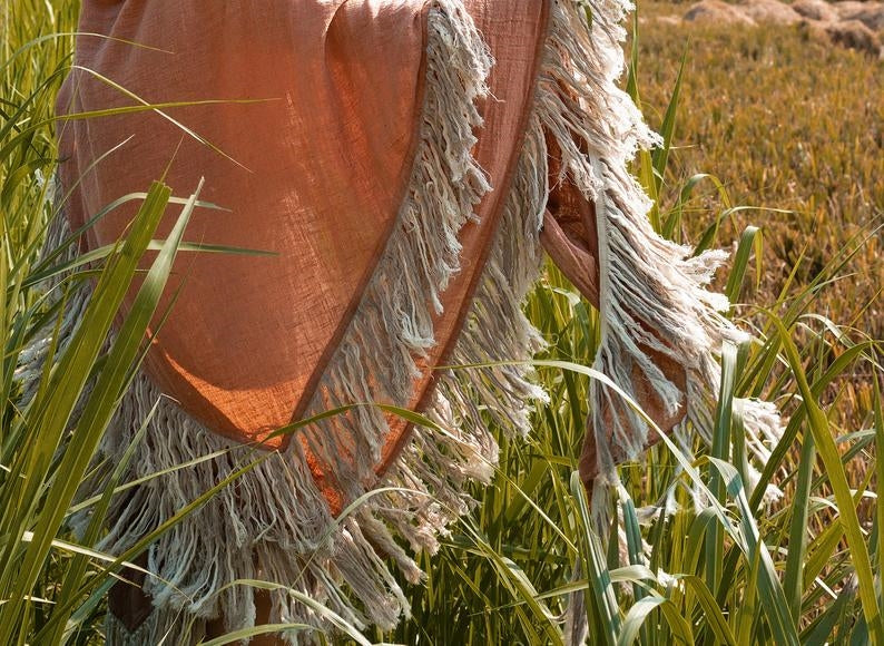 Dusty pink Linen shawl