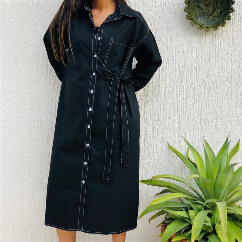 black buttoned dress