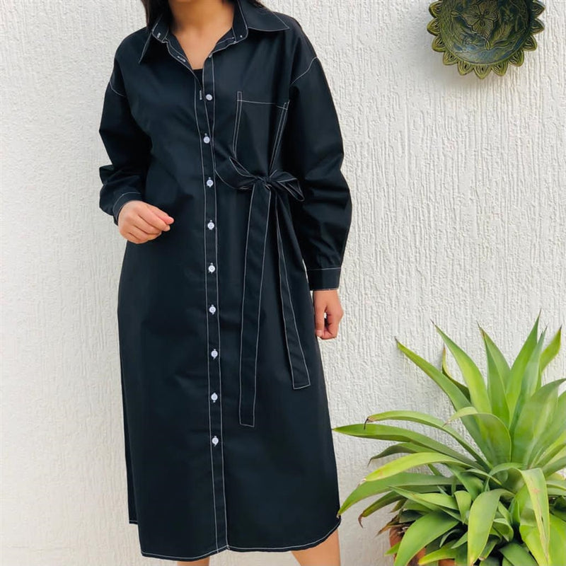 black buttoned dress