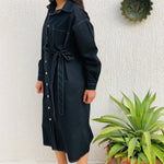 black buttoned dress