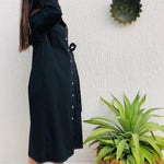 black buttoned dress