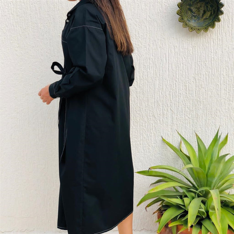 black buttoned dress