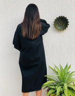black buttoned dress