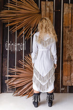 White Boho linen dress