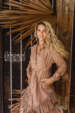 Dusty rose Boho linen dress