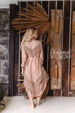 Dusty rose Boho linen dress