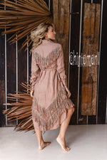 Dusty rose Boho linen dress