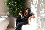 Bamboo Maxi Shirt Dress - Black