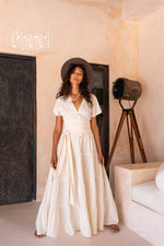 Bamboo Maxi Shirt Dress - Off-white