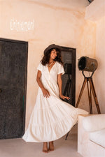 Bamboo Maxi Shirt Dress - Off-white